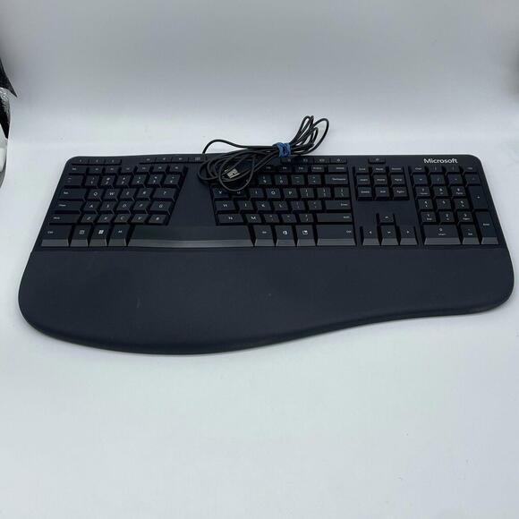 Microsoft USB 2.0 Ergonomic Keyboard Model 1878 - Black Tested Working - Picture 1 of 5